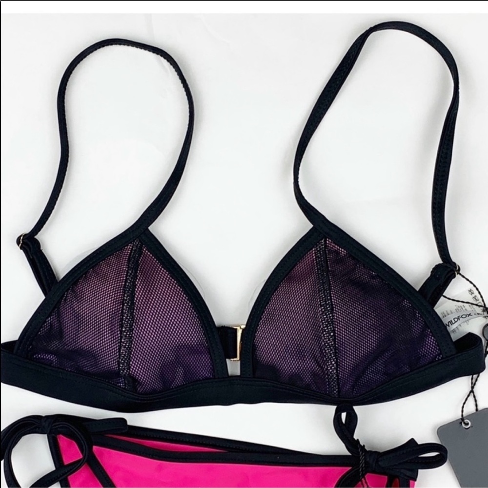 Wildfox Sporty neon mesh triangle bikini SET - Picture 6 of 13